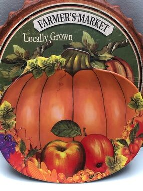 Set of 4 Pumpkin Fall Harvest Plates